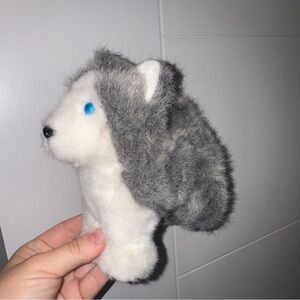 American Girl PEPPER Husky Puppy Dog Grey White Firm 7” Plush Blue Collar Eyes